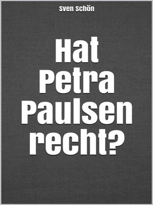 cover image of Hat Petra Paulsen recht?